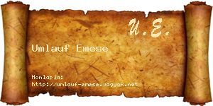Umlauf Emese névjegykártya